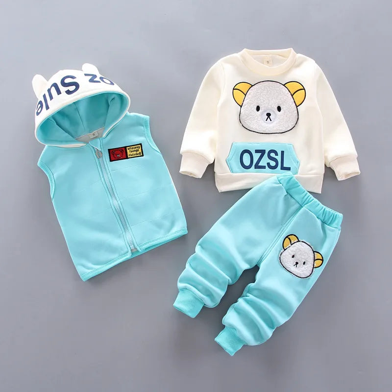 Style angle showing the baby bear hooded tracksuit and jacket set - view 23