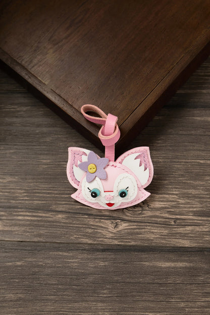 Leather Bag Charm No Face Keychain Black Cozy Cute Gift