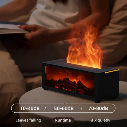 Essential Oil Diffuser Fireplace Flame Humidifier Colorful LED Aroma Mist Remote Timer USB Cozy Fall 2025 Gift
