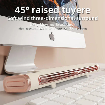 Bladeless Fan 1200mAh Portable Tower Fan USB Rechargeable Vertical Cooling Fan Fall 2025 Cordless Quiet Home Office