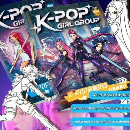 Coloring Book Kpop Demon Hunters Anime Sketches Rumi Mira Zoey Cute Line Drawings Back to School 2025 Gift