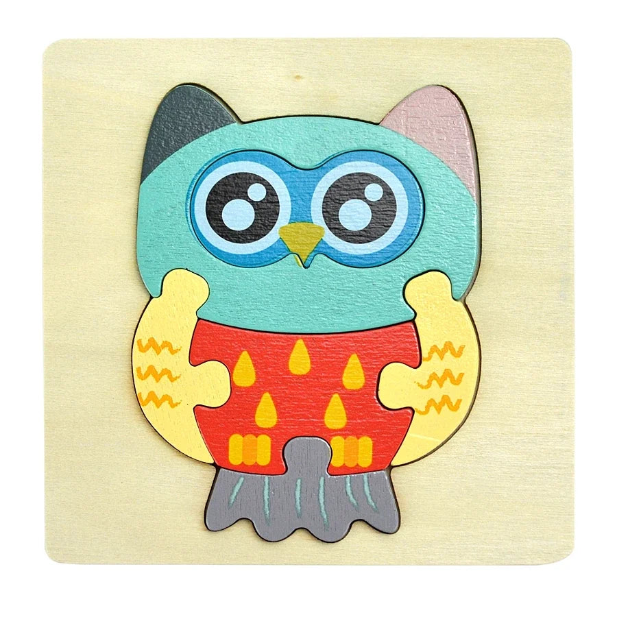 Variant image for 3D Wooden Animal and Vehicle Puzzle for Kids, Educational Montessori Toy for Cognitive Development and Fine Motor Skills-5