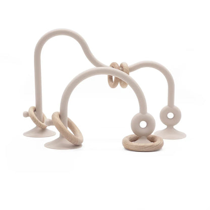Variant image for Soft Silicone Teether Toy with Wooden Ring, Safe Teething Ring for Infants, Ideal for Teething Relief and Sensory Exploration-3