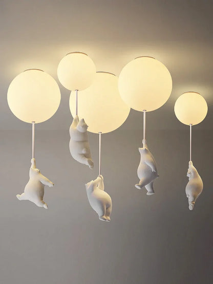 Ceiling Light Bear Cartoon Acrylic Spheres – Kids Room Chandelier, Nursery Decor, TikTok Viral 2026 Gift