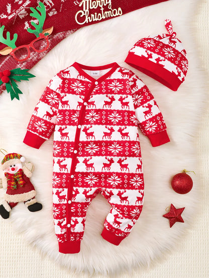Additional gallery view 28 of baby boys bear print button-up winter romper