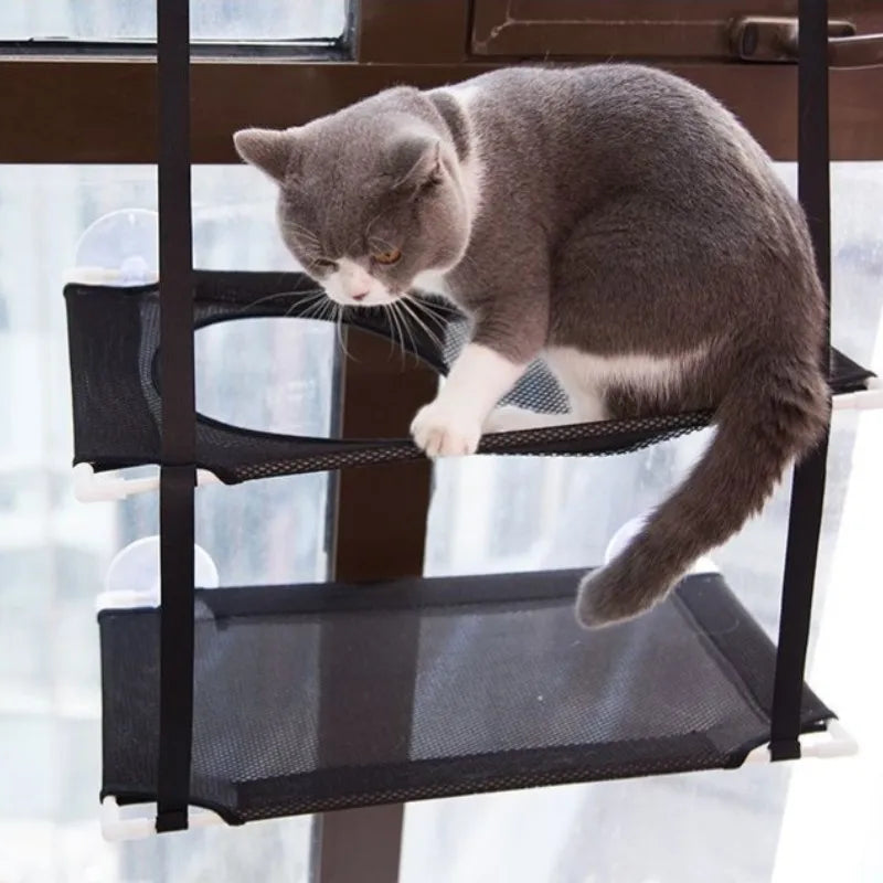 Cat Hammock Window Bed Double Decker Suction Cup Mount Sunny Seat Fall 2025 Wall Mounted Cozy Napping Spot