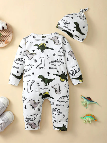 Additional gallery view 15 of baby boys bear print button-up winter romper