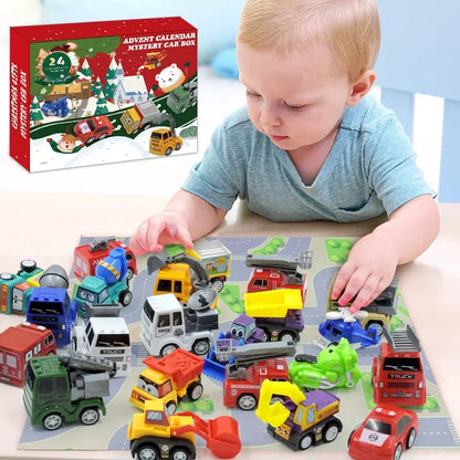 Advent Calendar Car Toys Box Kids 24 Day Christmas Gift
