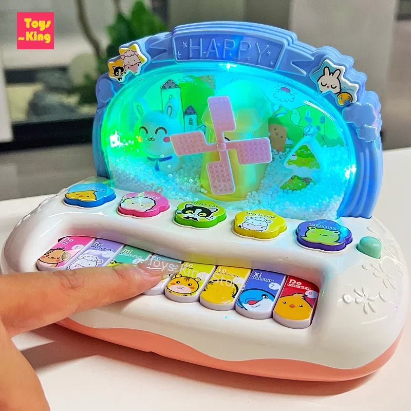 Kids Cartoon Electronic Piano with Animal Sounds and Lights - Educational Musical Instrument Toy for Ages 3+, Perfect Birthday Gift