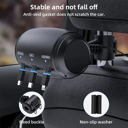 Car Charger With Retractable Cord – 3 In 1 Fast Charging Station For Phones And Tablets, Summer Road Trip 2026