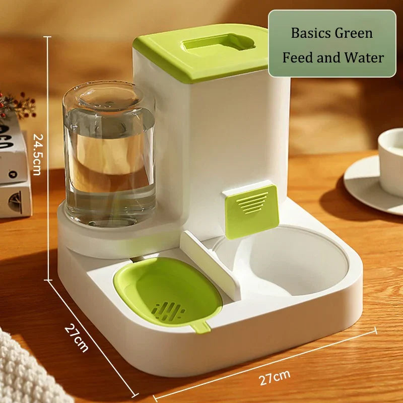 Automatic Pet Feeder Gravity Food And Water Dispenser Set No Batteries Hands Free Fall 2025 Easy Clean