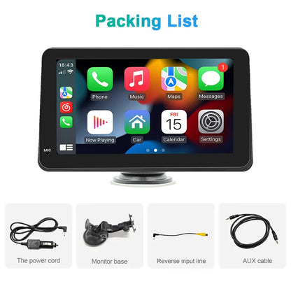 Car Stereo 7-Inch IPS Touchscreen With CarPlay Android Auto, GPS Navigation, WiFi, Rear View Camera
