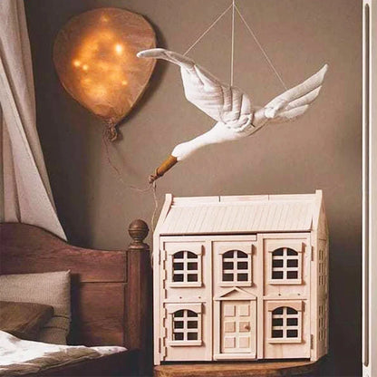 Plush Swan Wall Hanging Mobile Soothing Pillow Nursery Decor Fall 2025 Boho Kids Room Calming Accent