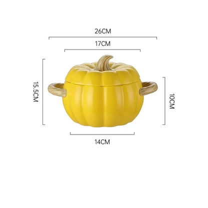 Ceramic Soup Pot Pumpkin Lid Porcelain Large Fall 2025