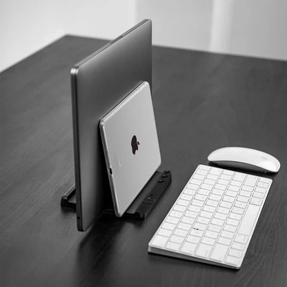 Vertical Laptop Stand with Adjustable Width - Space-Saving Computer Accessories for Office Desks
