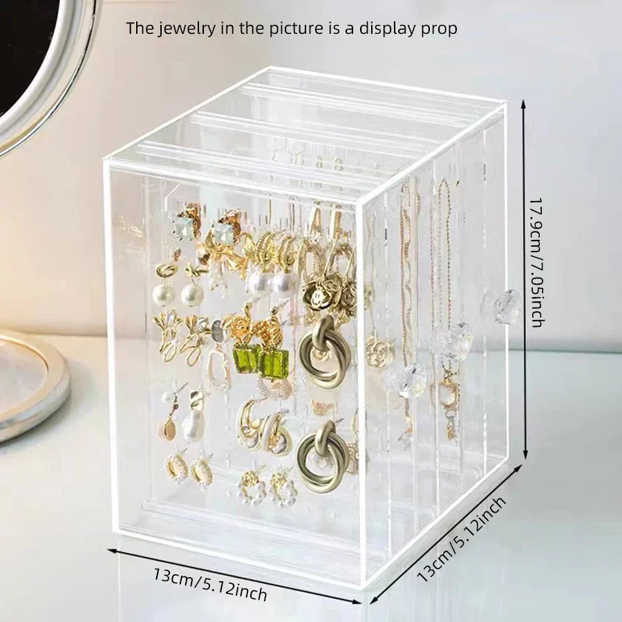 Clear Acrylic Jewelry Display Case With Drawers, Necklace And Earring Organizer, Holiday Gifts 2026 Gift Ready