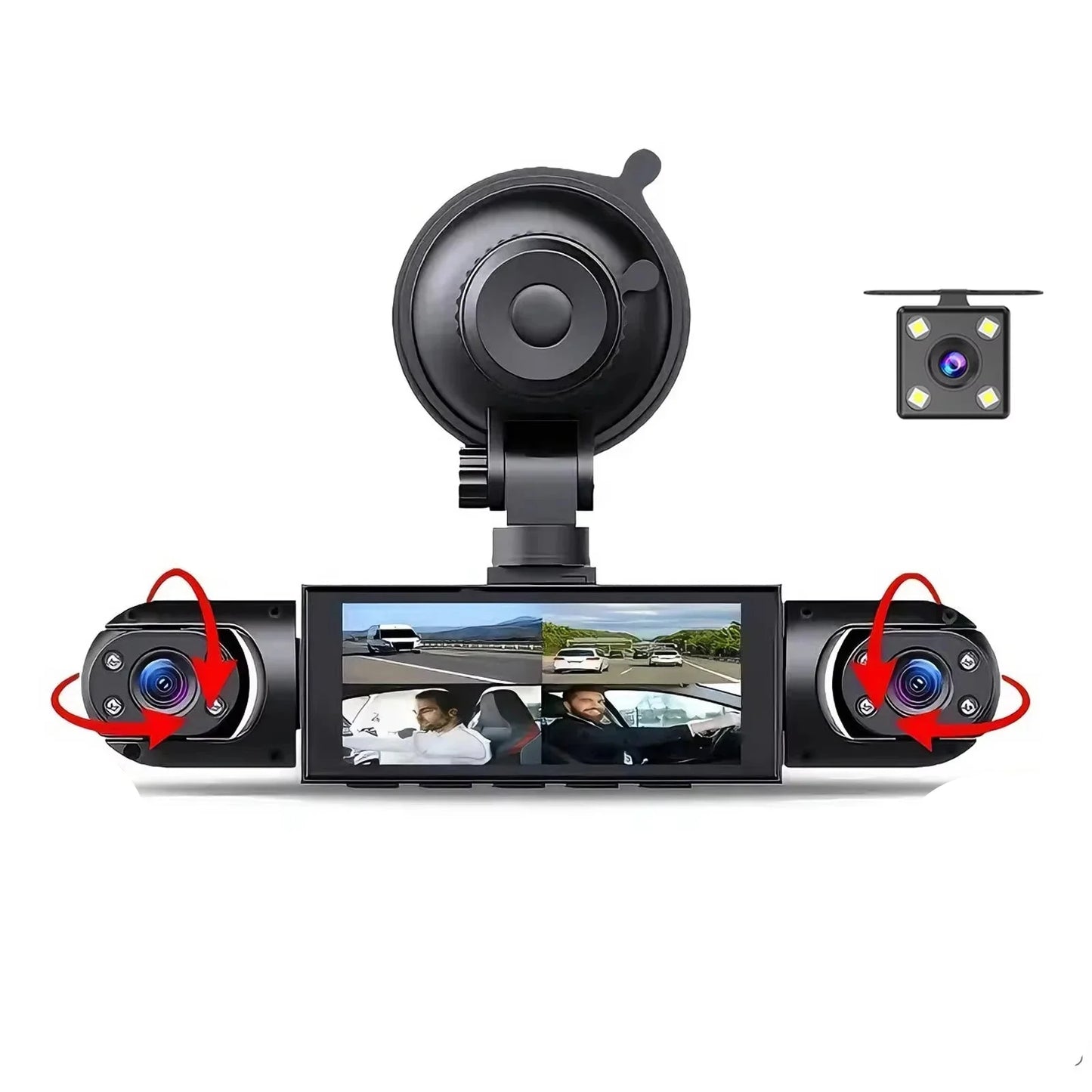 Dash Cam 4 Channel Car DVR – Front/Rear/Inside Cameras, Full HD 1080p Night Vision, Loop Recording Fall 2026