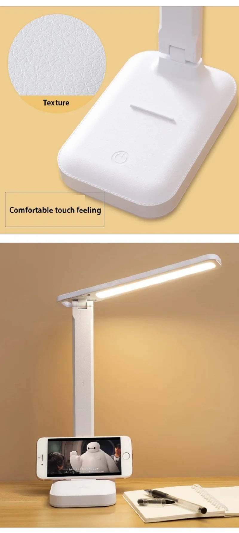 LED Desk Lamp Touch Dimmable Rechargeable Eye Protection