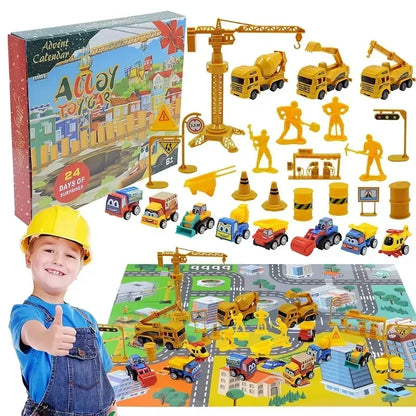 Advent Calendar Car Toys Box Kids 24 Day Christmas Gift