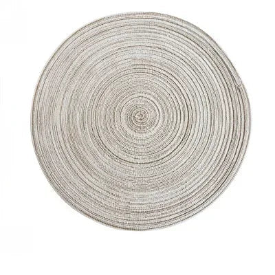 6pcs Round Woven Ramie Placemats - Non-Slip Table Mats for Dining, Kitchen & Cafe Use