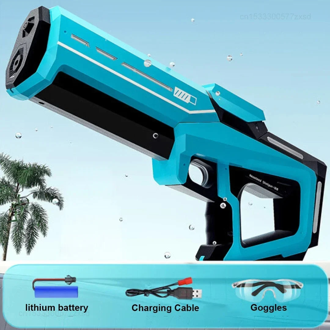Water Blaster Wireless Dual Electric Water Gun Large Capacity 8m Range Burst Mode Summer 2025 Beach Kids Toy