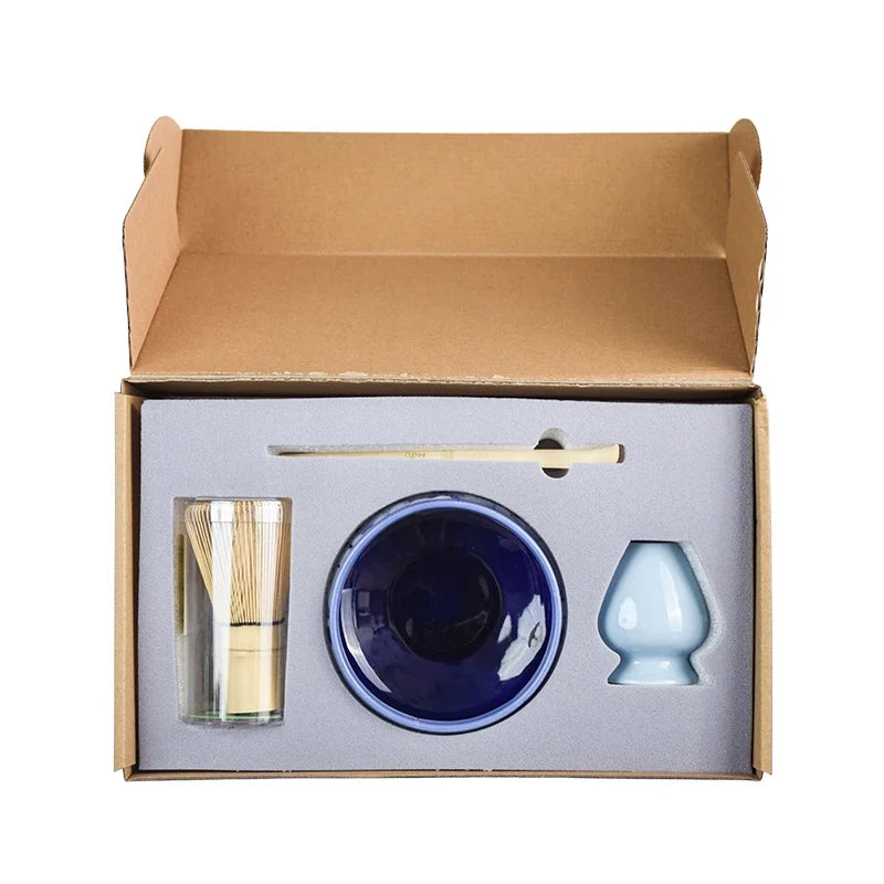 Matcha Tea Set Porcelain 4Pc Handmade Easy Clean Gift Kit