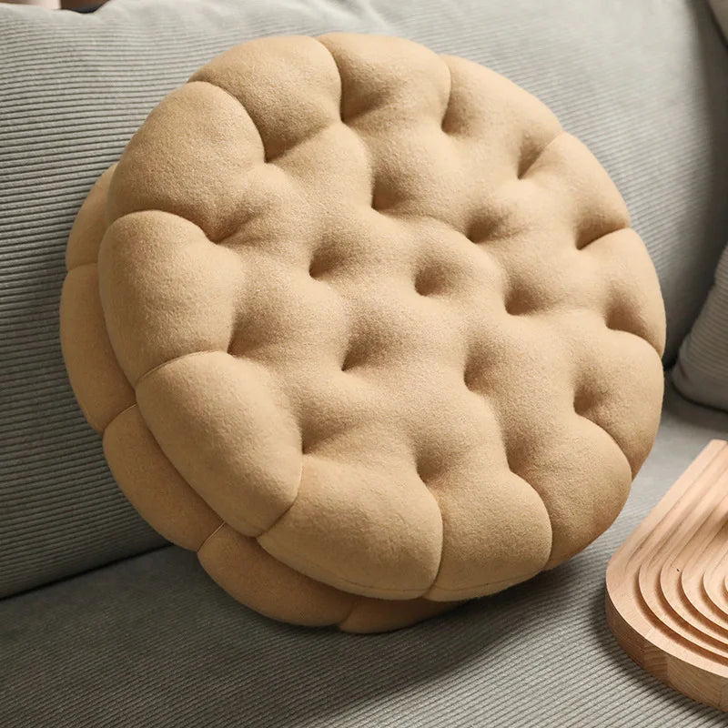 Seat Cushion Biscuit Plush Pillow Cozy Home Decor Fall 2025 Decorative Chair Car Pad Comfort Gift