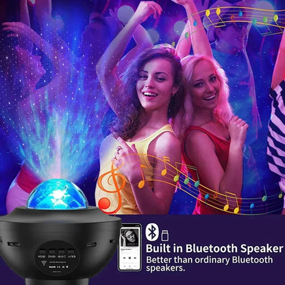 Colorful Starry Galaxy Projector Night Light Child Bluetooth Music Lamp Gift