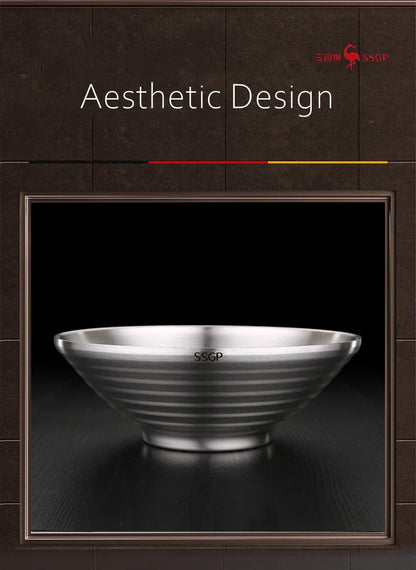 Stainless Steel Ramen Bowl 1.4L Insulating Christmas Gift
