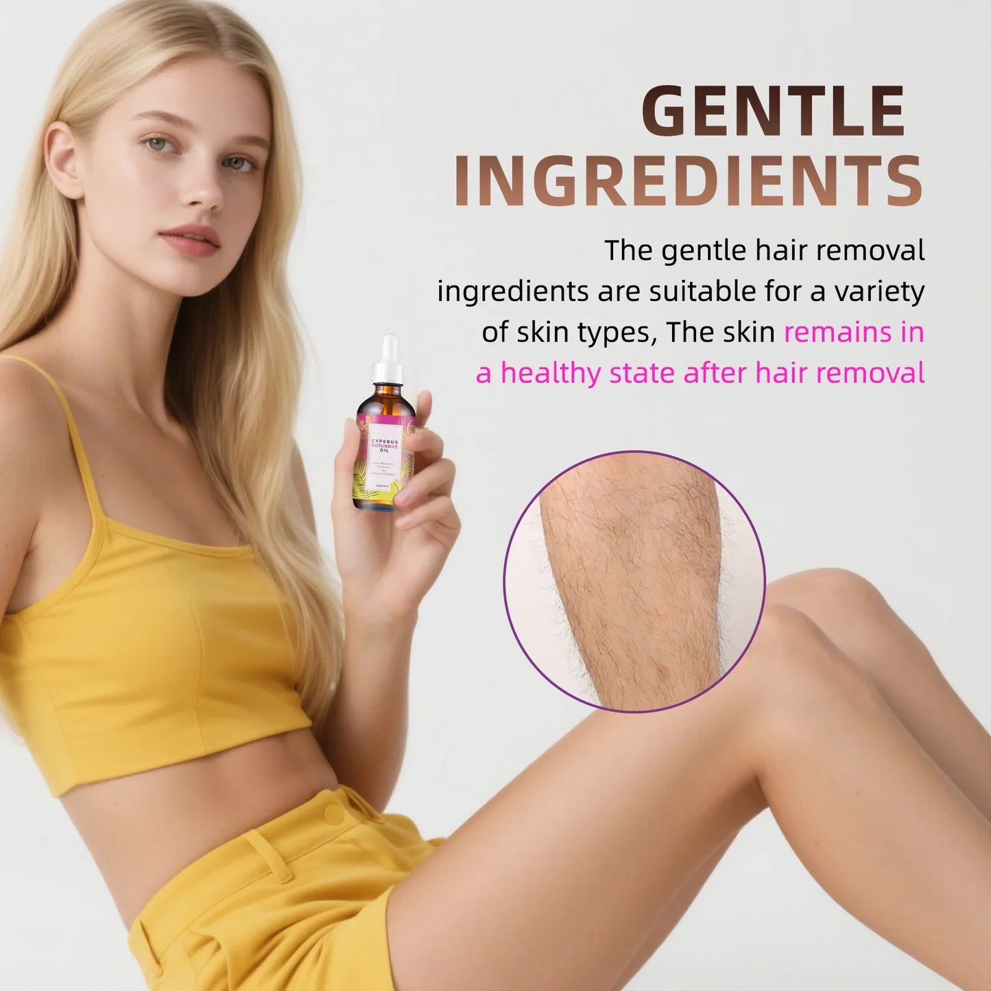 Hair Removal Oil 60ml Natural Jojoba Almond Oil For All Skin Types Long Lasting Smooth Skin TikTok Viral Fall 2026