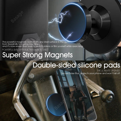 Magnetic Gym Phone Holder & Accessories - Hands-Free Workout Mount