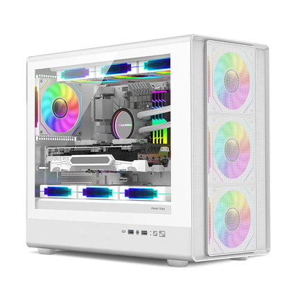 Mini ITX PC Case Tempered Glass 360mm Water Cooling