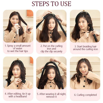 Heatless Hair Curlers Silk Headband Ribbon Rollers Overnight No Heat Styling Tool Sleep Curls 2025