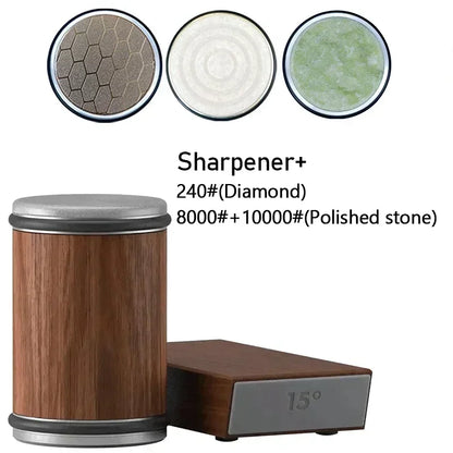 Rolling Diamond Knife Sharpener Kit with Magnetic Holder – 15° & 20° Angle Roller Kitchen Tool 2026