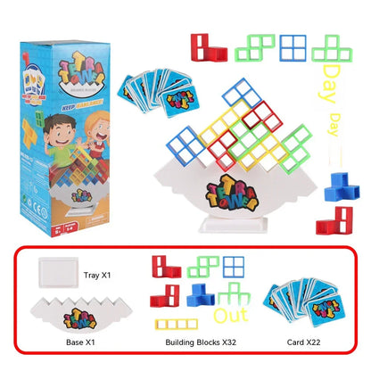 Colorful Balance Stacking Game - Fun Tetra Tower Puzzle for Kids & Adults, Perfect for Family Game Night & Gifts