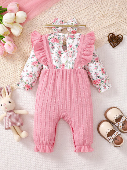 Additional gallery view 14 of baby boys bear print button-up winter romper