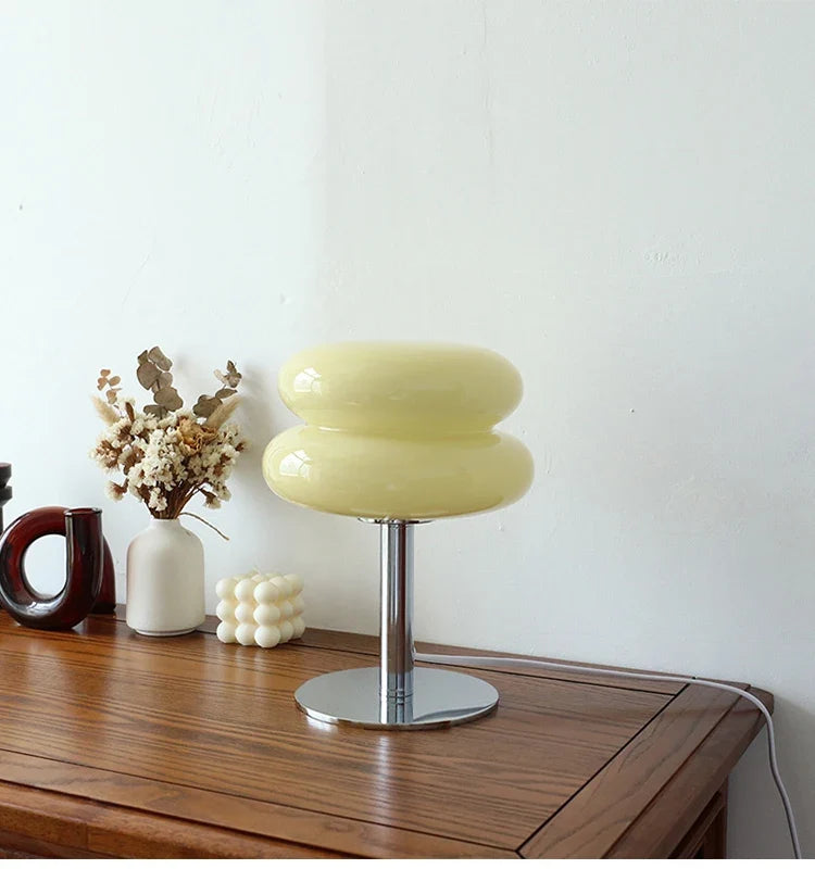 Macaron Glass Table Lamp Trichrome Night Light Eye Guard