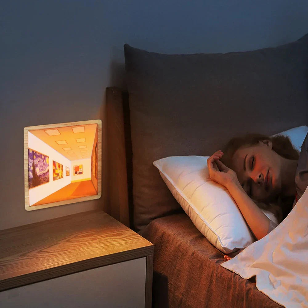 3D Wall Lamp ABS Optical Art Night Light Painting Style Ambient Wall Light Fall 2025 Energy Efficient Gallery Decor
