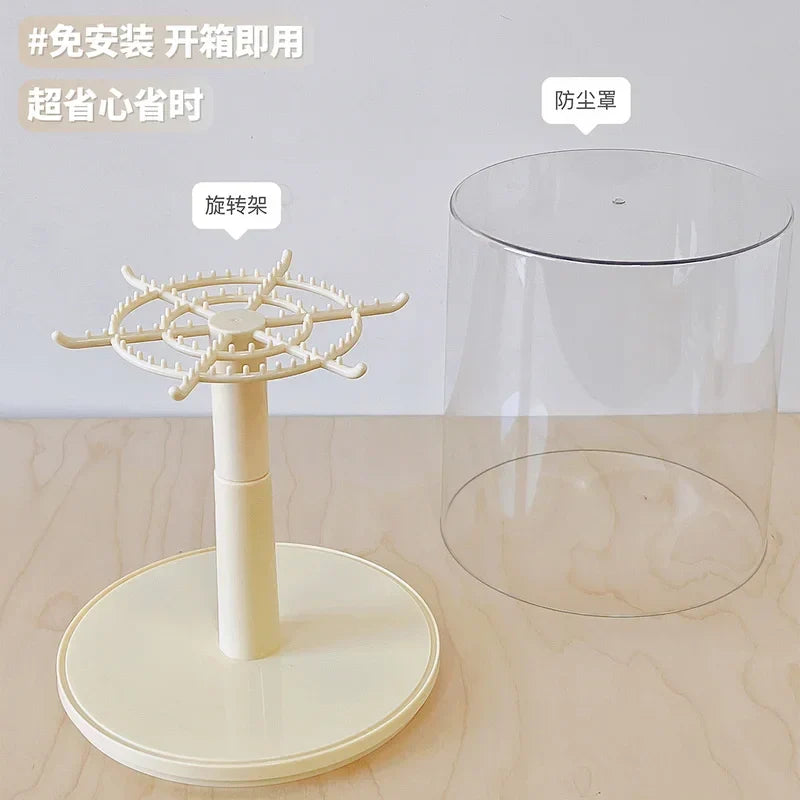 Display Case Transparent Rotating Plush Figure Stand Collector Display, Fall 2025 Dustproof Gift Idea