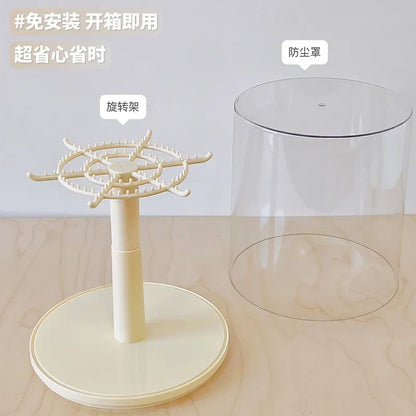Display Case Transparent Rotating Plush Figure Stand Collector Display, Fall 2025 Dustproof Gift Idea