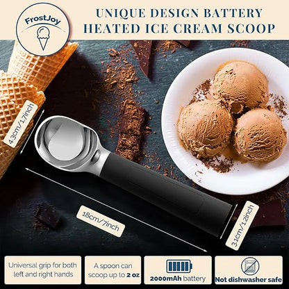 Electric Ice Cream Scoop Rechargeable Heated Spoon LED Display Holiday 2025 Gift Easy Scooping Hard Ice Cream
