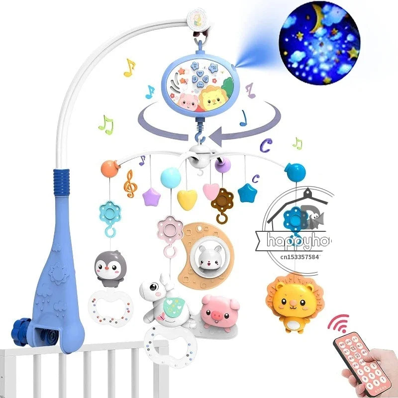 Crib Mobile Remote Music Light Newborn Sensory Toys
