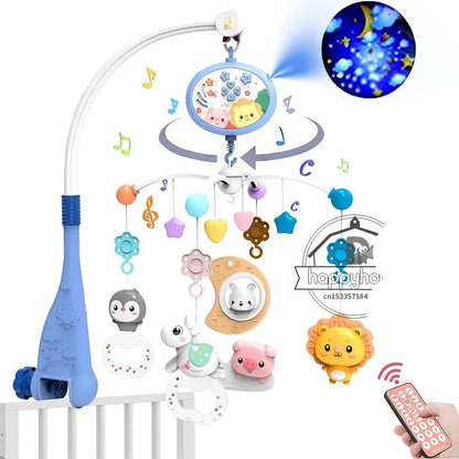 Crib Mobile Remote Music Light Newborn Sensory Toys