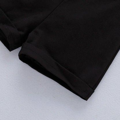Fabric and texture detail of baby boys formal shirt & shorts romper set