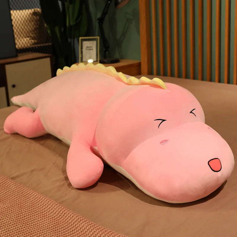 80CM Cute Dinosaur Plush Toy - Soft Cartoon Pillow for Kids