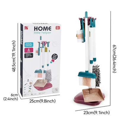 Kids Pretend Play Cleaning Set - Broom & Vacuum Toy for Boys and Girls, 23-Piece Sanitation Fun