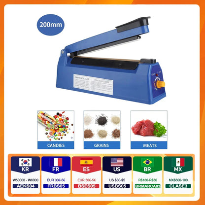 Heat Sealer 8 Inch Handheld Impulse Bag Sealer Compact Packaging Tool Fall 2025 Airtight Food Storage