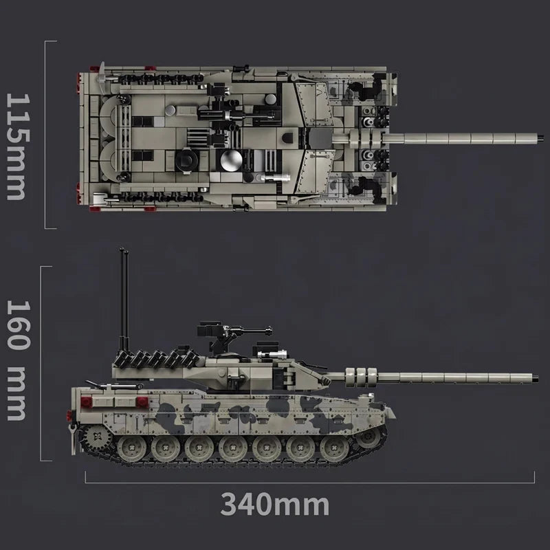 Military Tank Building Blocks Leopard 2A7 Model 1007 Pieces Camouflage Brick Set Fall 2026 Gift