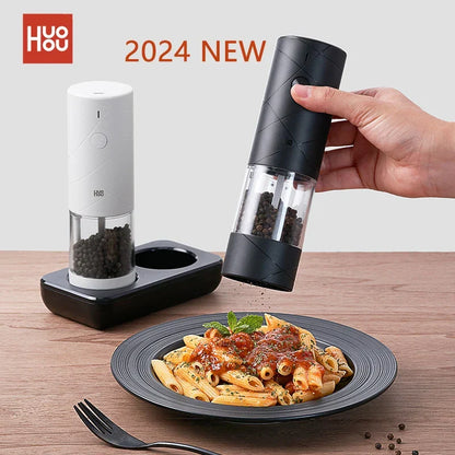 Electric Pepper Grinder Set With LED Light, 2Pc Salt And Spice Mill, 6 Grind Modes, Holiday 2025 Gift