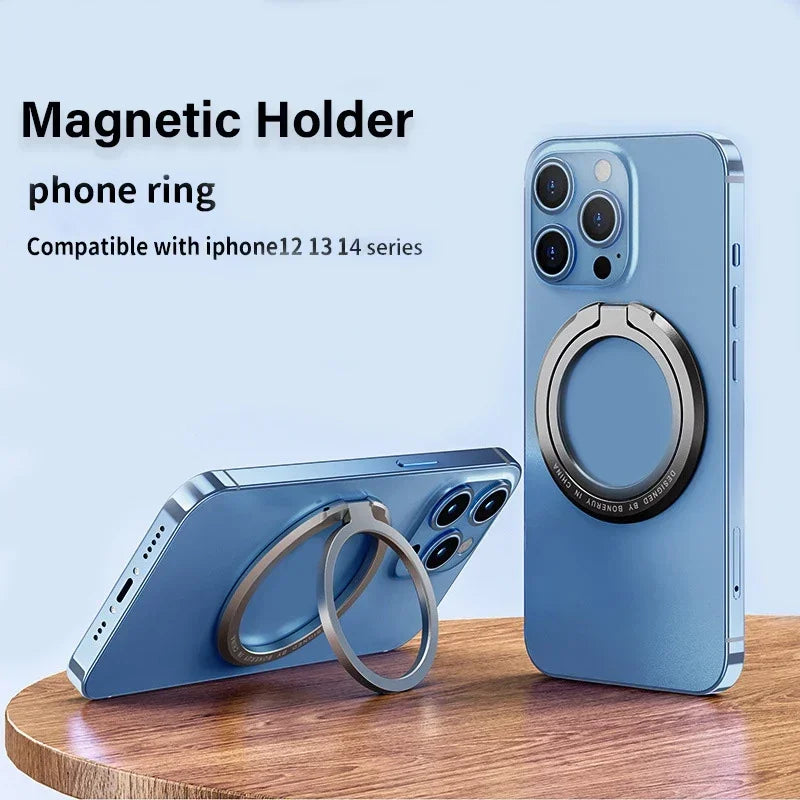 Magnetic iPhone Ring Holder - Foldable Grip Stand & Accessories for Mobile Support